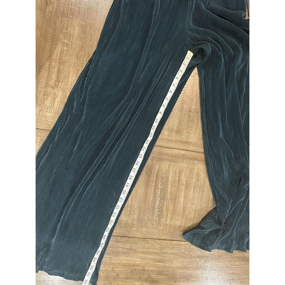 NWT Lulu’s Plisse Be Mine Teal Green Plisse Wide Leg Jumpsuit Size XS Lined Zip - Picture 15 of 16